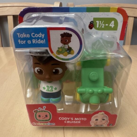 Cocomelon Cody's Moto Cruiser Toy Figure And Vehicle Set Size 1 1/2 New - Picture 1 of 2